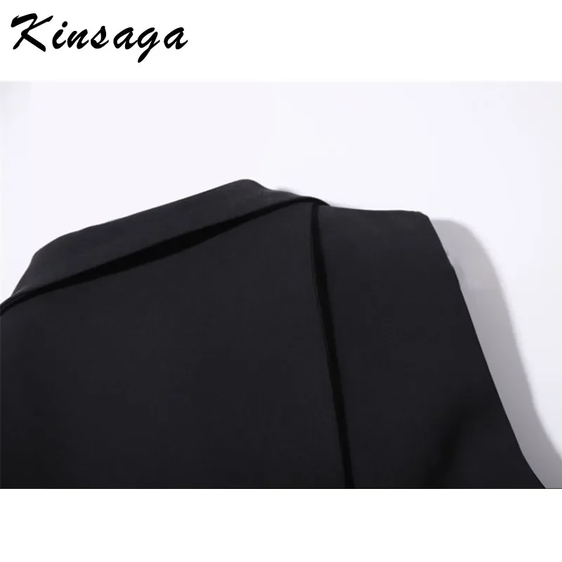 Дизайнерский кофейный пиджак жилет с двумя пуговицами корейский кардиган без