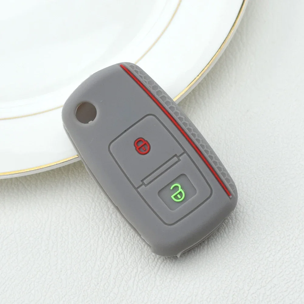 

2 3 кнопки, силиконовый флип-резиновый чехол для ключей от автомобиля для VW Volkswagen Golf 5 6 7 MK4 Bora Amarok Polo Jetta Altea Alhambra Fob