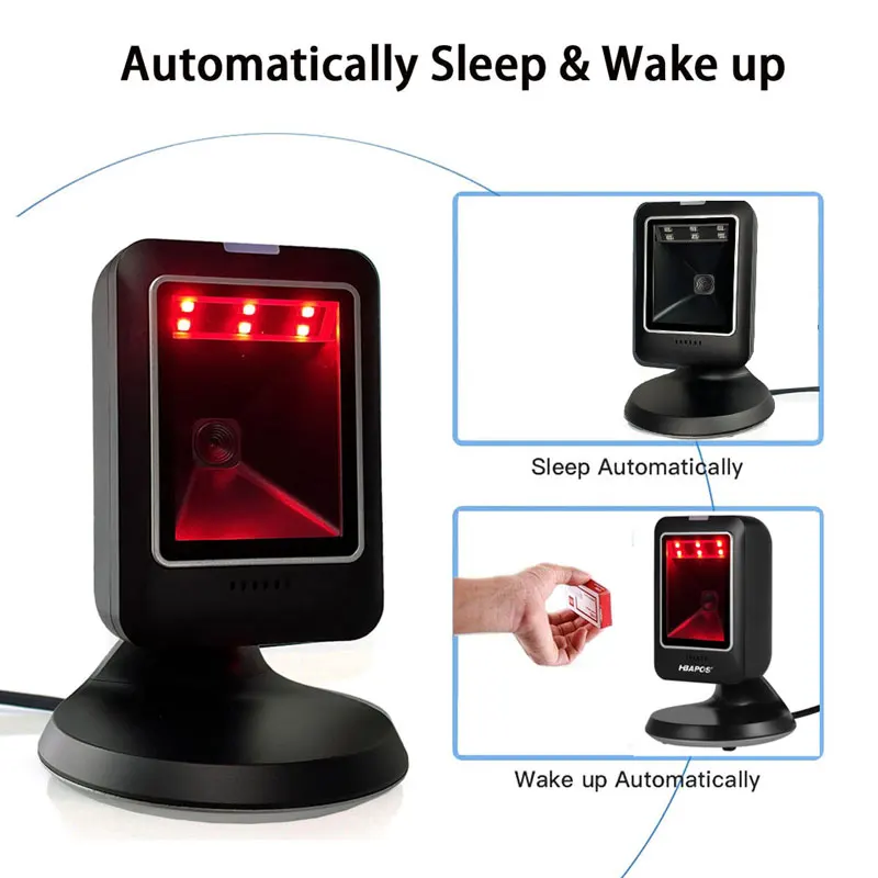 Считыватель штрих-кодов HBAPOS всенаправленный 1D 2D Настольный сканер