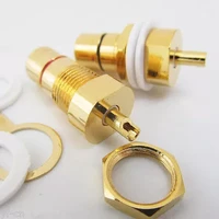10pcs cmc gold plated copper rca female phono jack panel mount chassis connector