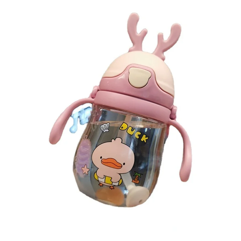 

370ml New Creative Cartoon Animal Straw cup Drink Cup Leakproof Outdoor Portable Water Bottle