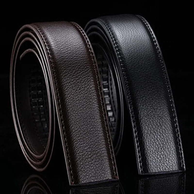 Brand No Buckle 3.5cm Wide enuine Leater Automatic Belt Body Strap Witout Buckle Belts Men ood Quality Male Belts
