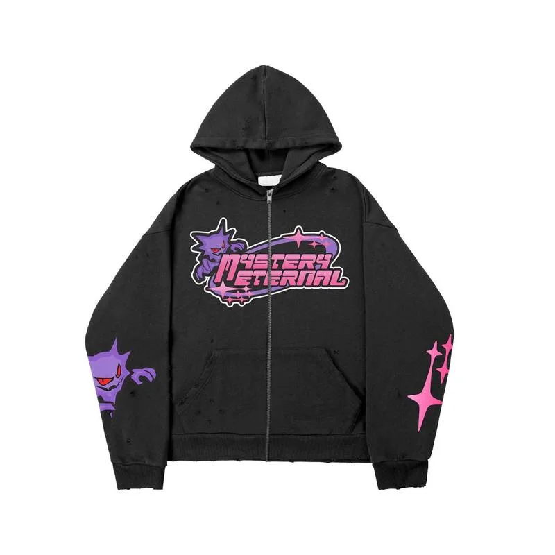 

Oversized Anime Dark Loose Autumn Elements Men's Harajuku Winter Zipper y2k Hop Casual and Sweatshirt Hoodie Demon Hip Men's