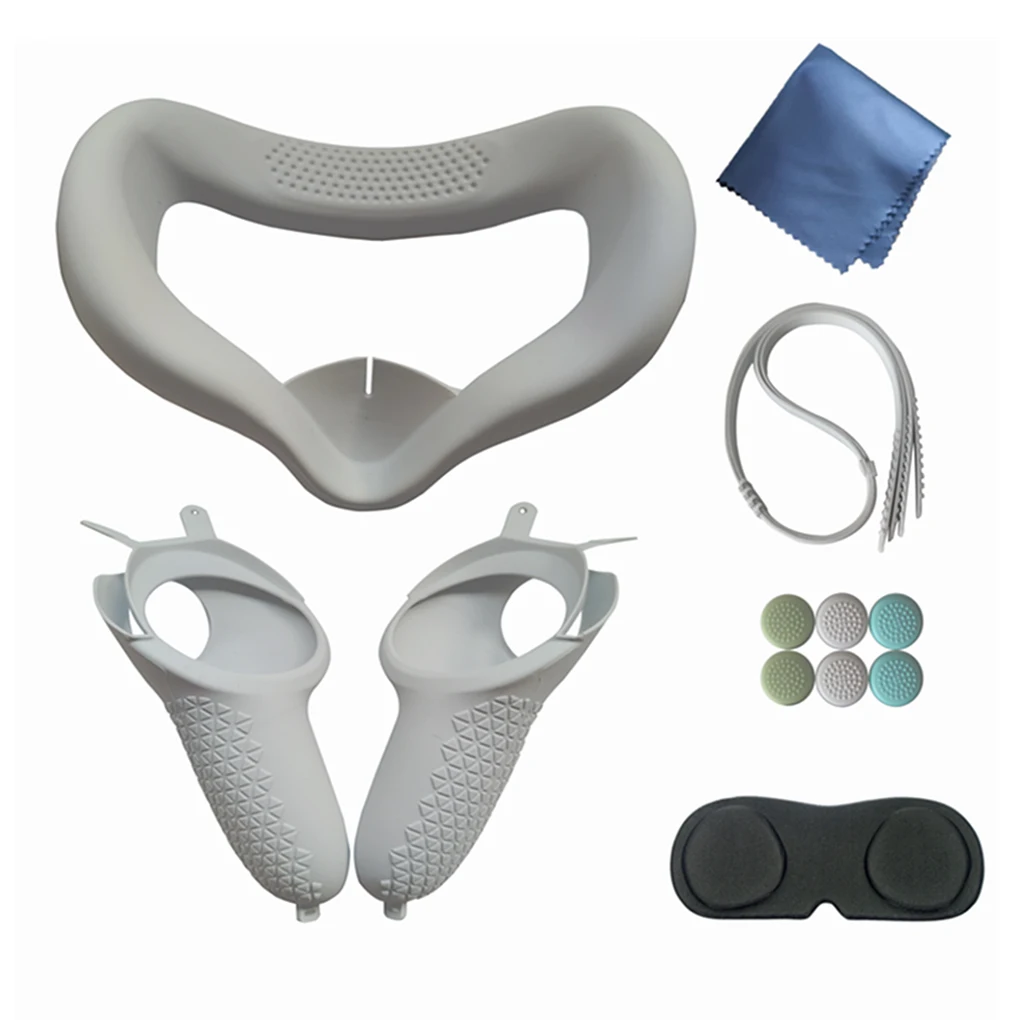 

Набор защитных очков VR 12 шт./компл., силиконовый чехол для контроллера с ремешком для суставов рук для Oculus Quest 2