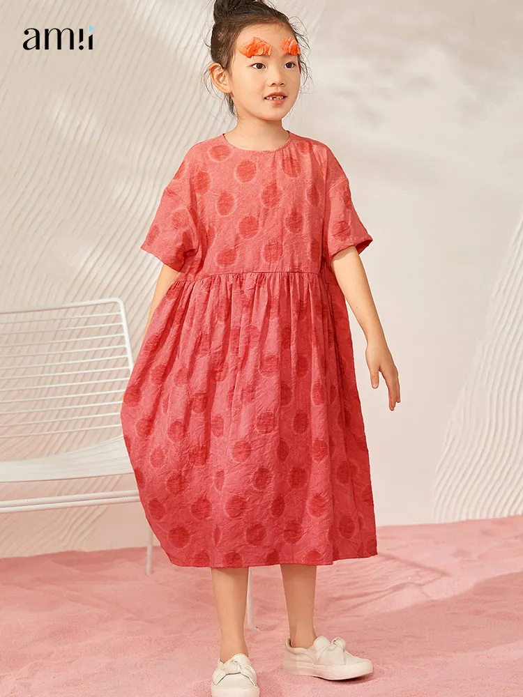 

Детское платье Amii, лето 2022, свободные длинные платья с коротким рукавом, летняя одежда 22090003