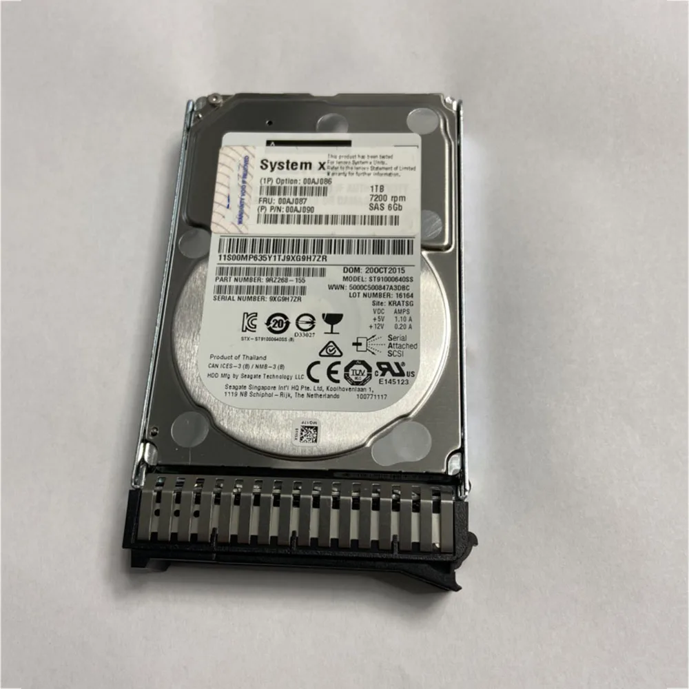 1 ТБ для IBM Server жесткий диск 00AJ087 1 ТБ 7,2 K SAS 6G 2,5 дюйма 00AJ086 00AJ090 M5