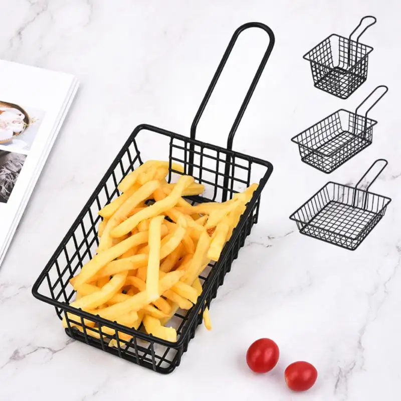 

French Deep Fryers Basket Net Mesh Fries Chip Kitchen Tool Stainless Steel Fryer Home Mini French Fries Baskets Strainer