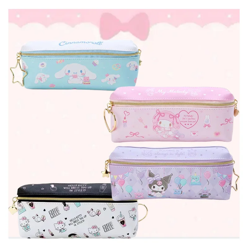 

Anime My Melody Kuromi Cinnamoroll KT Cat Cute Cartoon Zipper Pencil Case Kawaii Creative Large Capacity Cosmetic Bag Pen Bag