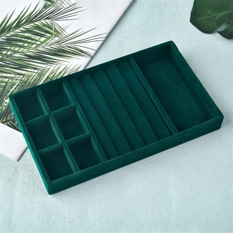 

Черный органайзер для ювелирных изделий, бархатный лоток для хранения ювелирных изделий, дисплей, кольцо, браслет, ожерелье, ящик для хранения, витрина, ящик-органайзер, лотки