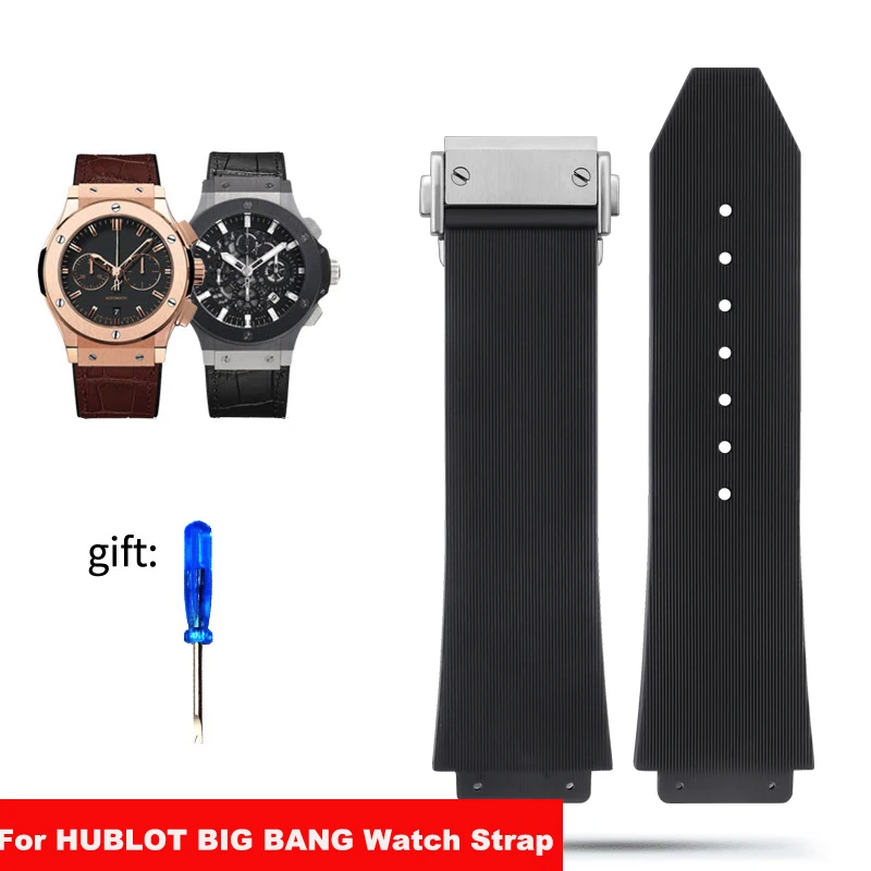 

Watch Band For HUBLOT BIG BANG Silicone Waterproof Men Watch Strap Chain Watch Accessories Rubber Watch Bracelet Chain 26-19mm