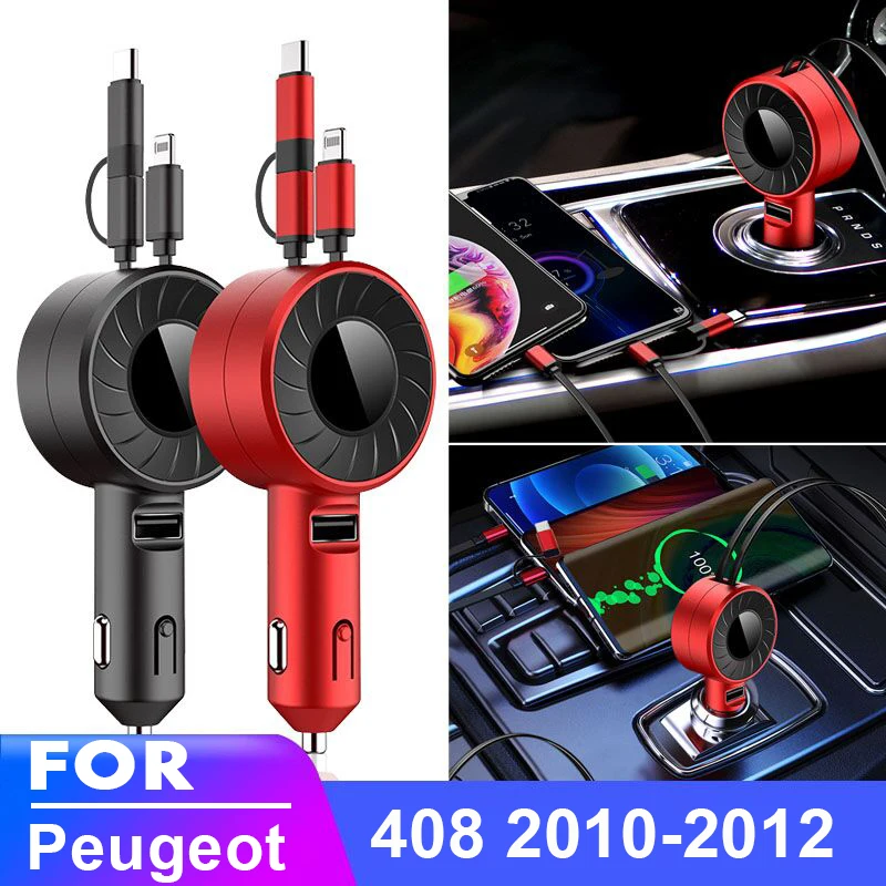 

USB Type C Car Charger for iPhone Android HUAWEI HONOR Xiaomi POCO X3 Pro Redmi Samsung Galaxy Realme for Peugeot 408 2010-2012