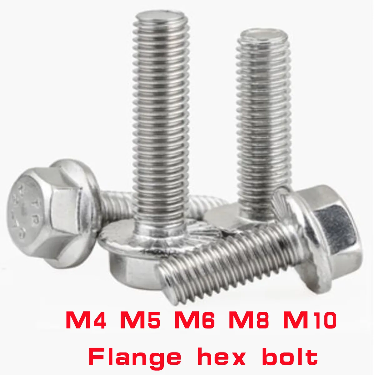 

1-10pcs/lot DIN6921 M4 m5 m6 m8 m10 M12 Stainless Steel Hex Flange Bolt Serrated Flanged Bolt