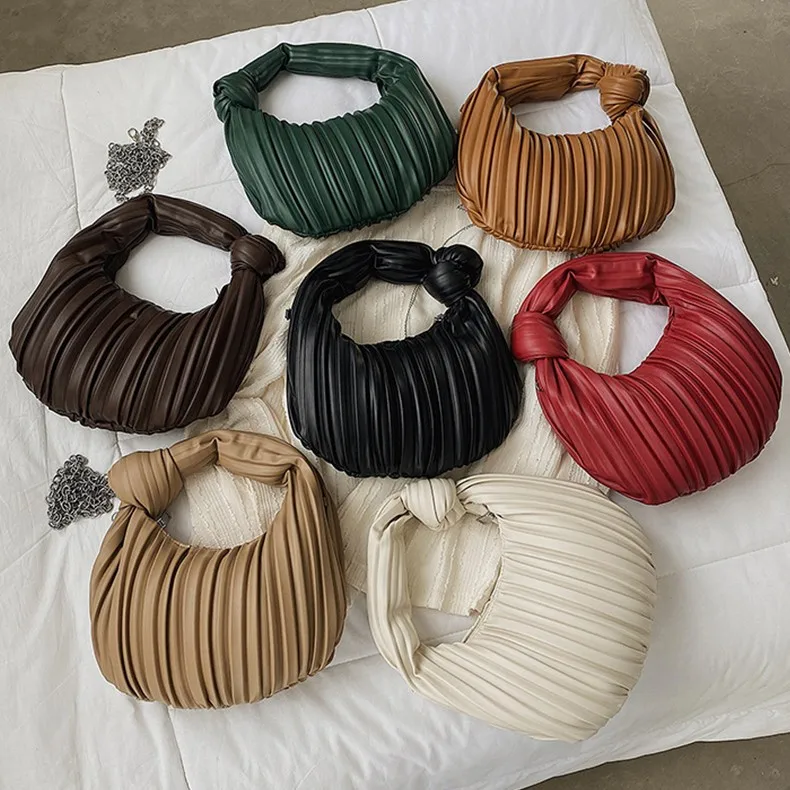 

Новая сумка через плечо со складками, стильная сумка через плечо на цепочке для женщин, модная и модная