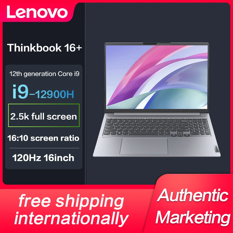 

New Lenovo ThinkBook 16+ Intel I9-12900H 16G 512GBSSD RTX2050-4GB 2.5K 16inch Slim Notebook