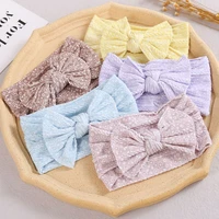 print bow headbands for baby girl printing elastic hair band for kids nylon cable knit infant headwrap soft hair accessories