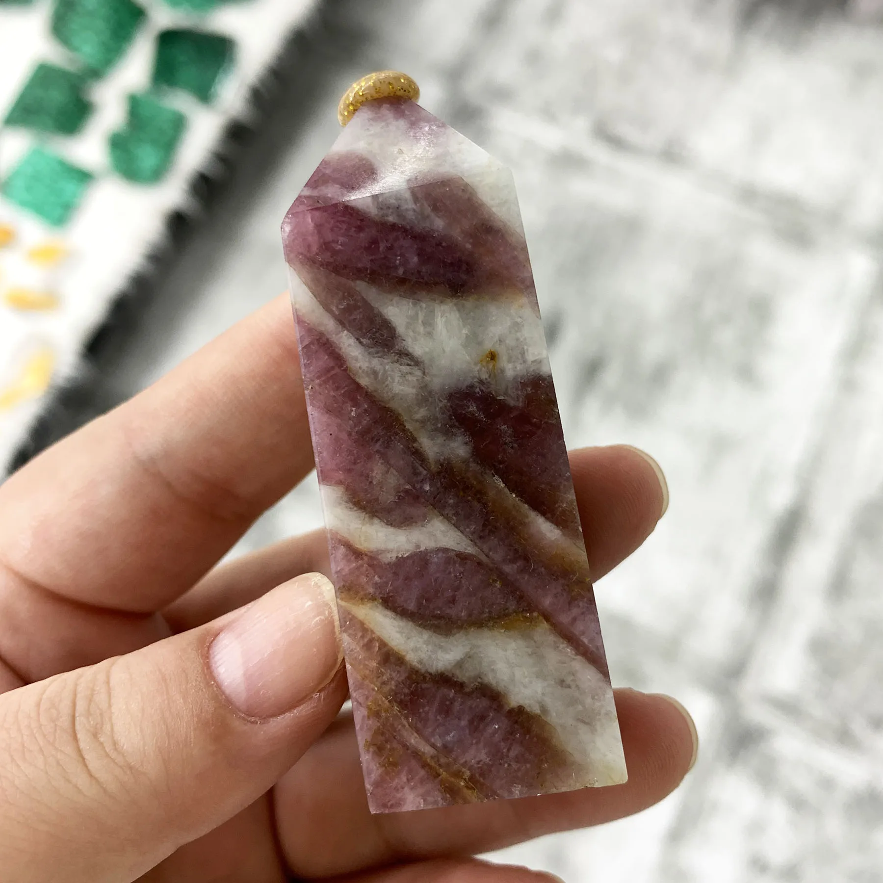 

1 шт. натуральный кристалл, розовая турмалиновая башня, Женская квадратная палочка, украшение для дома, энергетический камень рейки