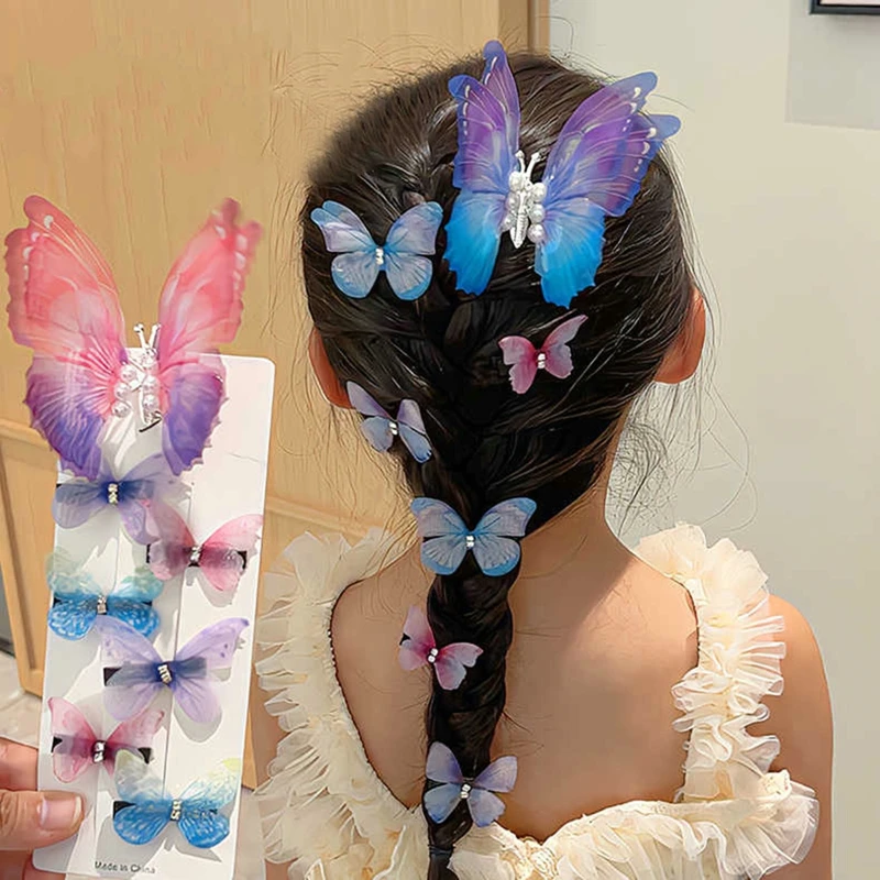 

Cute Princess Moving Butterfly Hair Clips Lovely Girls Hairpins Children Colorful Hairgrip Hair Clips Barrettes Hair Accessories