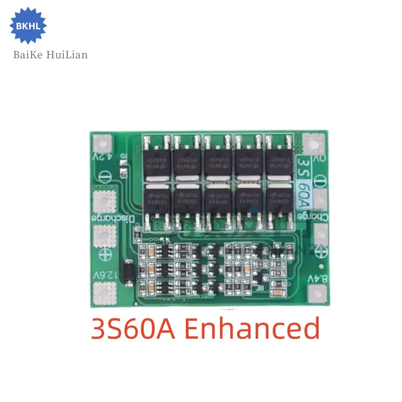 (1 шт./лот) 3S60A 18650 плата защиты литиевой батареи сбалансированная/улучшенная