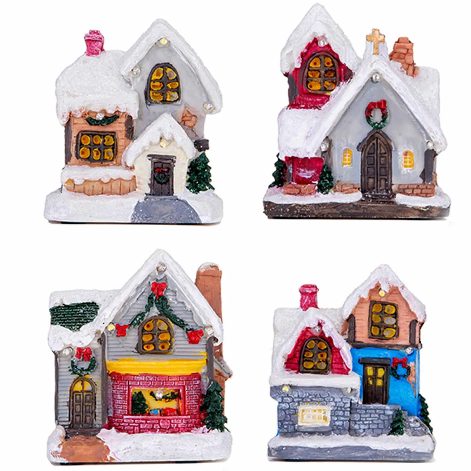 

Новый популярный Рождественский маленький светящийся домик, настольные украшения светильник ящаяся и музыкальная игрушка с питанием от ба...