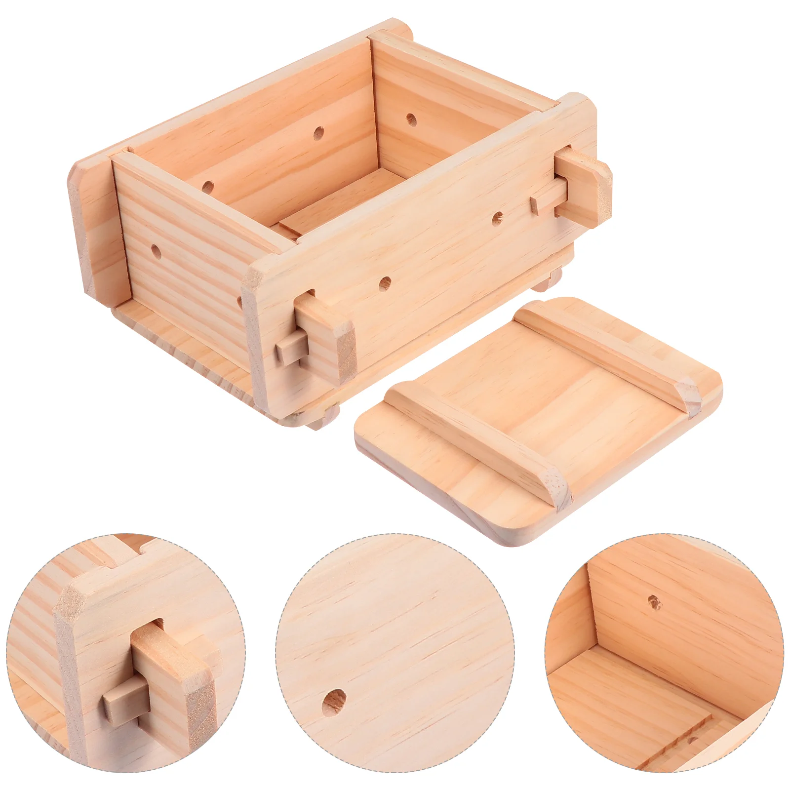 

Tofu Maker Press Mold Wooden Making Cheese Presser Kit Wood Box Mould Tool Home Diy Pressing Homemade Curd Woden Drainer Stamper