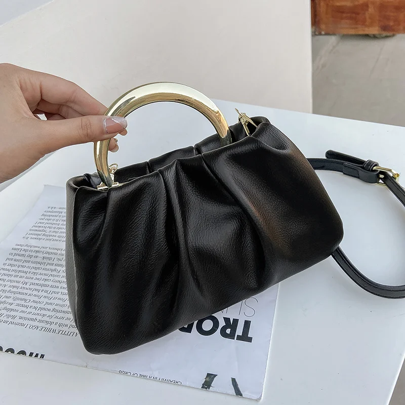 

Vintage Small PU Leather Armpit Crossbody Bags for Women 2022 Winter Designer Lady Shoulder Purses and Handbags