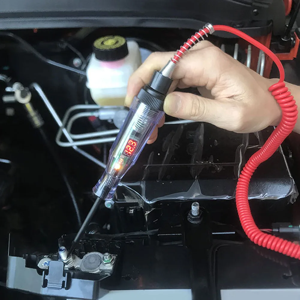 

6V 12V 24V DC Car Truck Voltage Circuit Tester Digital Display Long Probe Pen Light Bulb Automobile Diagnostic Tools Auto Repair