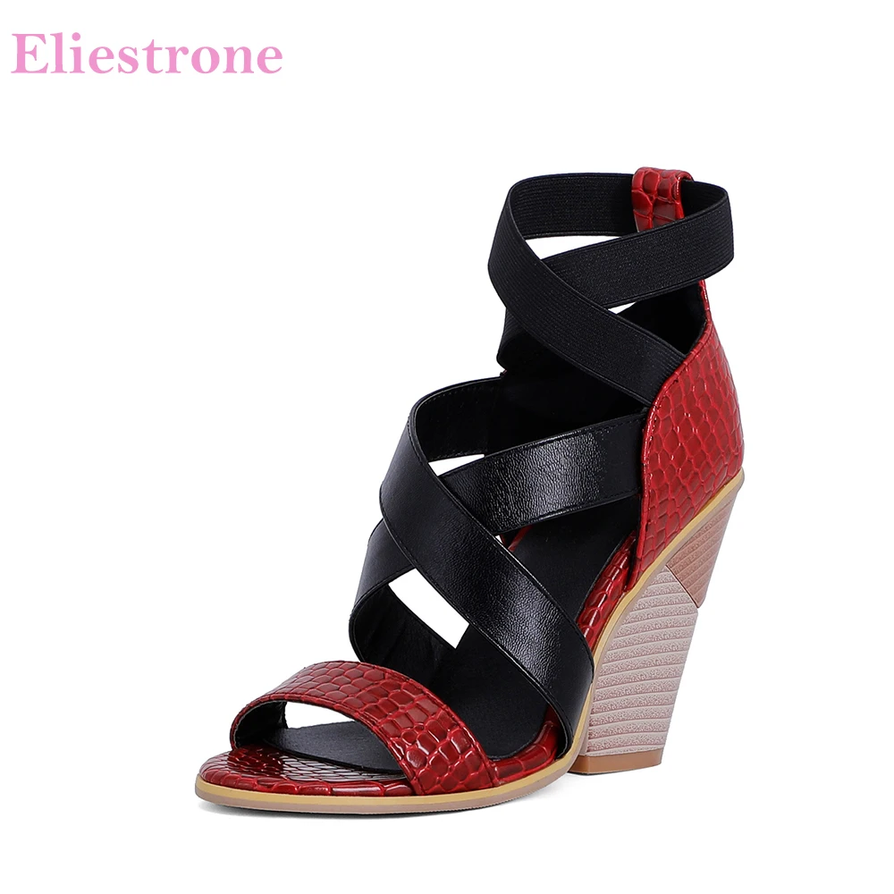 

Женские туфли на танкетке, красные/Синие Школьные Туфли с круглым носком, большие размеры 12/43/45/48, 2022