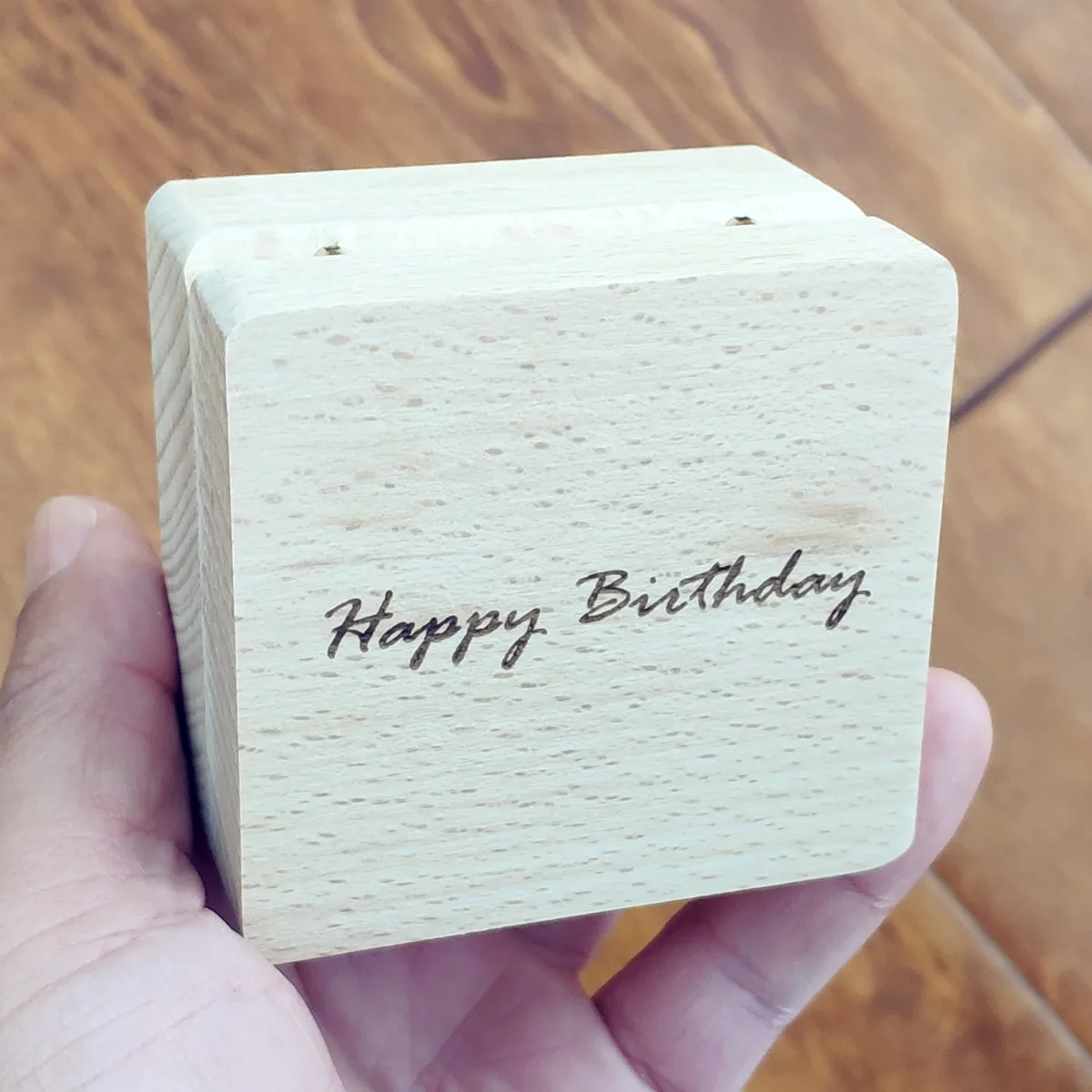 Angela's Gifts Happy Birthday Music Box Customized Engraved Photo Can't Help Falling in Love with You