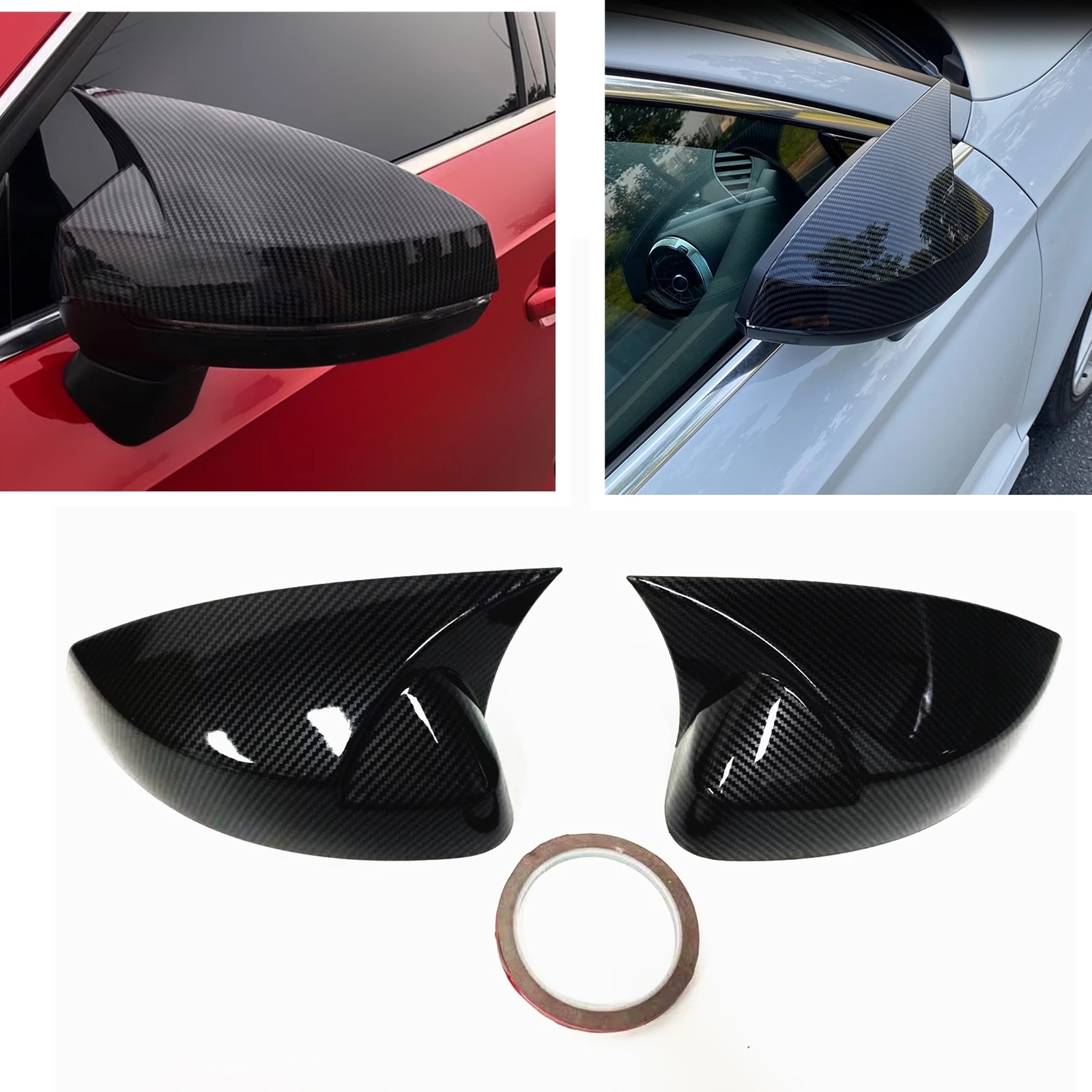 

Mirror Cover For Audi A3 S3 RS3 2014-2020 Non Lane Assist Carbon Fiber Look Car Exterior Side Rear View Cap Reverse Shell Add On