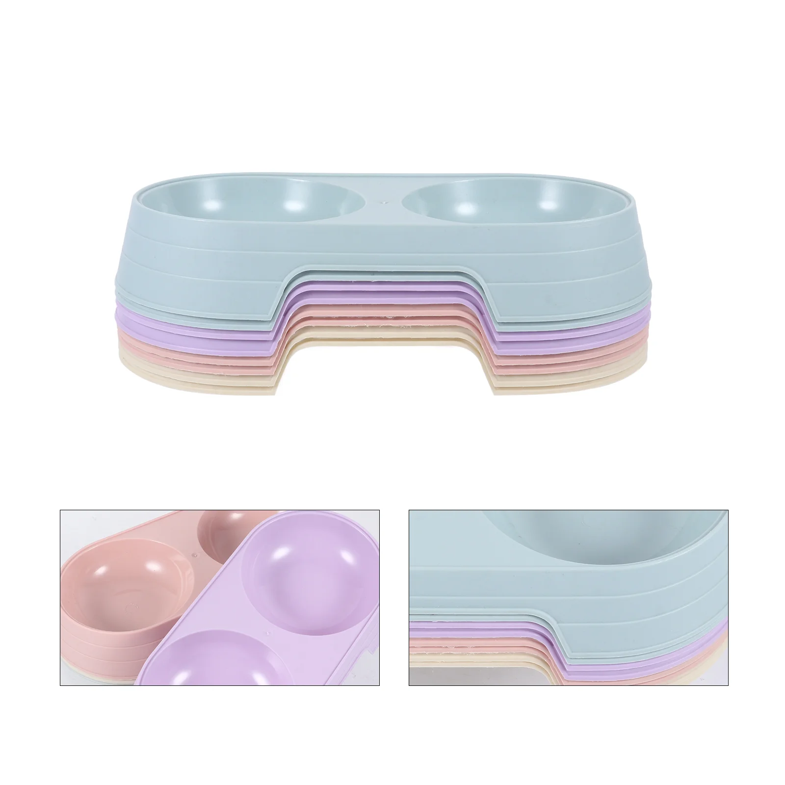 

8pcs Pet Cat Eating Bowl Pet Double Feeder Water Drinking Bowl Anti-Skid Feeder
