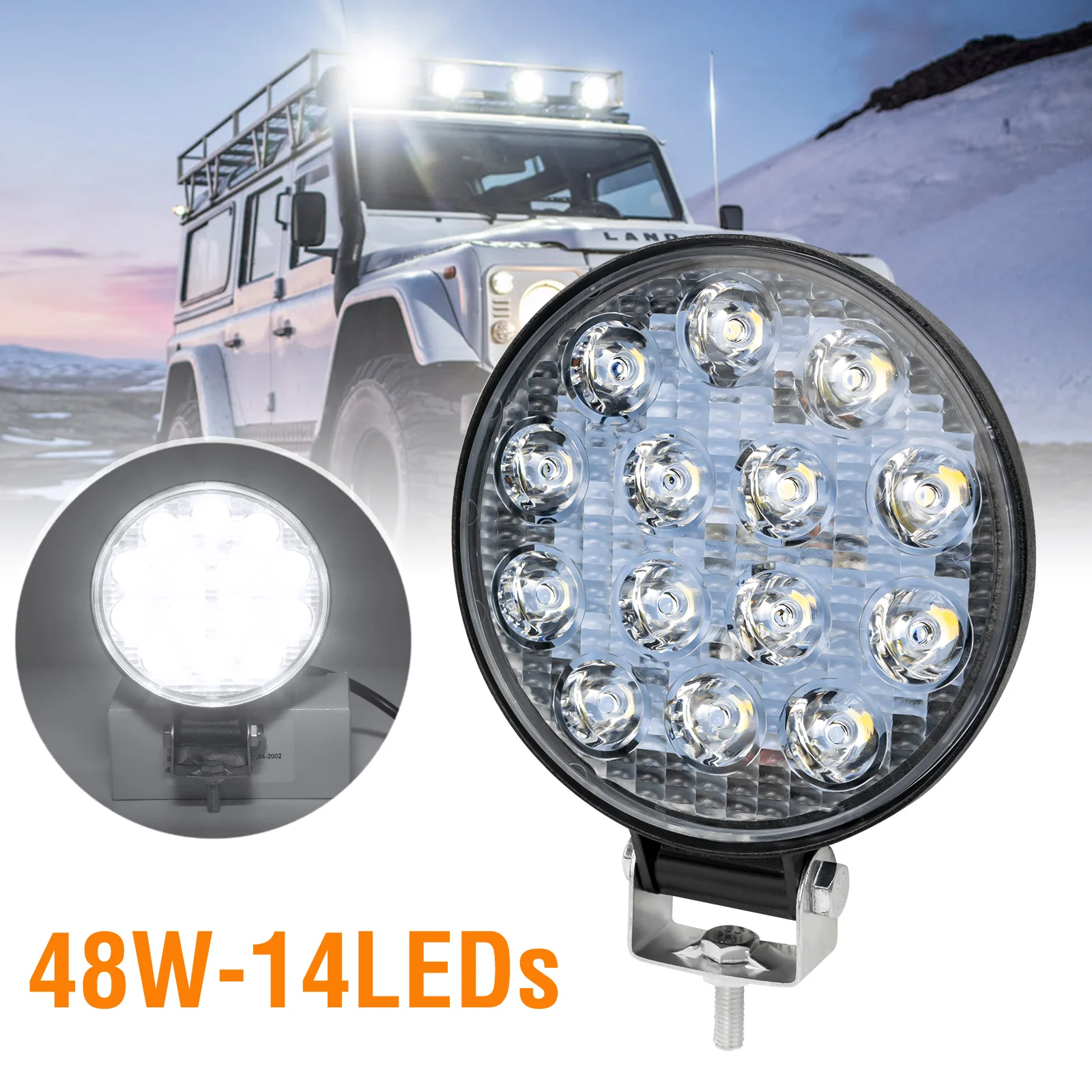 

Work Light LED 48W 14LED SMD Bumper Driving Fog Light Bar Reverse LED Off Road Lighting Upgrade Truck Tractor ATV SUV 4WD 4x4