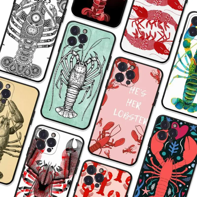 

Lobster art Phone Case For iPhone 8 7 6 6S Plus X SE 2020 XR XS 14 11 12 13 Mini Pro Max Mobile Case