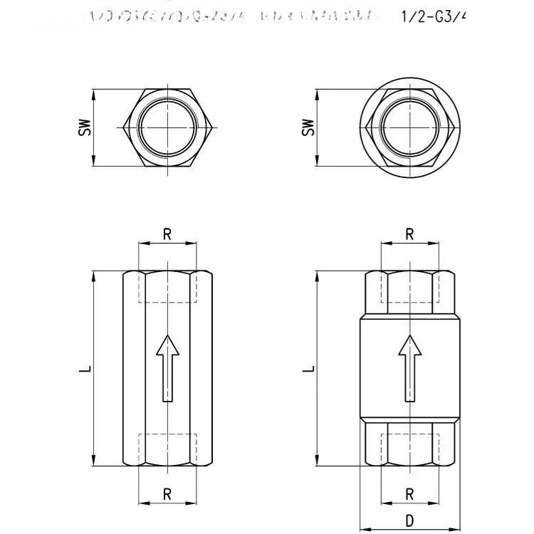 Фото Обратный клапан VNR- 210-1/8 RFU 446-1/4 RFU452-M5 пневматический №2