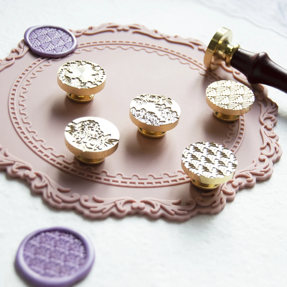 Растительный цветок воск печать штамп пион венок цветов лилия ретро античный для