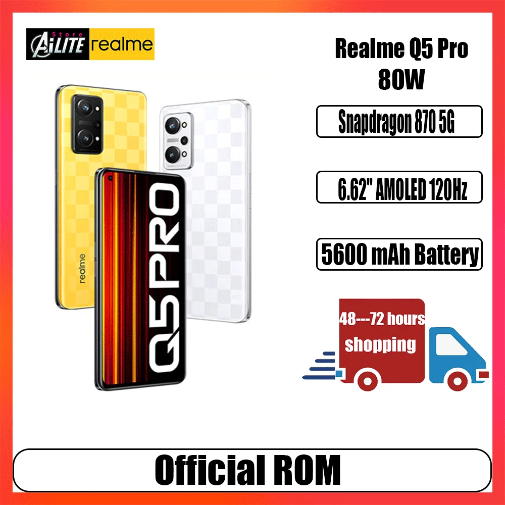 realme q5 pro 5G Smartphones Snapdragon 870 6.62 inches AMOLED 120Hz 64 MP 5000 mAh Fast charging 80W