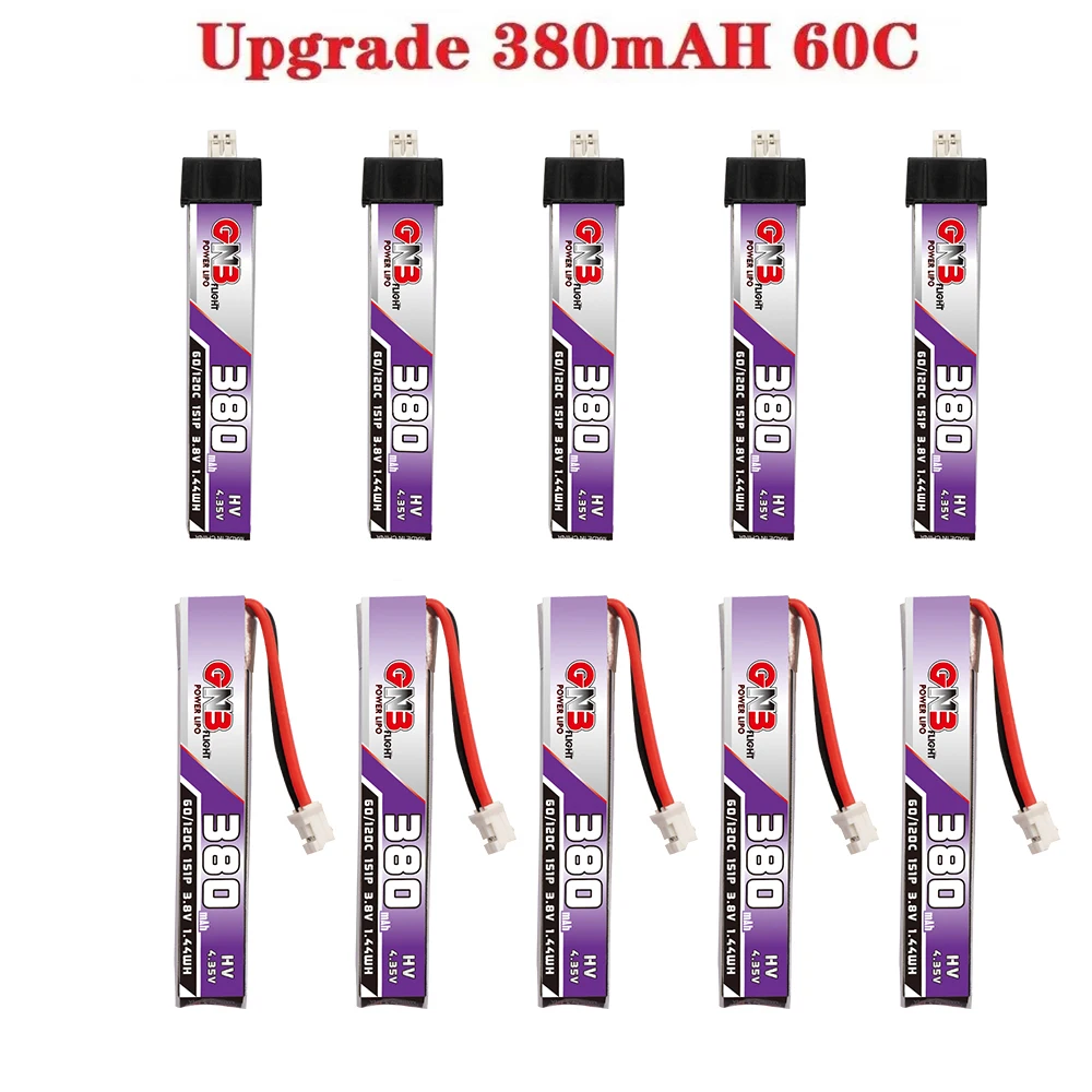 5 шт. GAONENG 380 мАч 1S 3,8 в 60C HV Lipo батарея с разъемом PH2.0 для UK65 US65 Happymodel Mobula7 Snapper BetaFPV 65S Whoop Drone