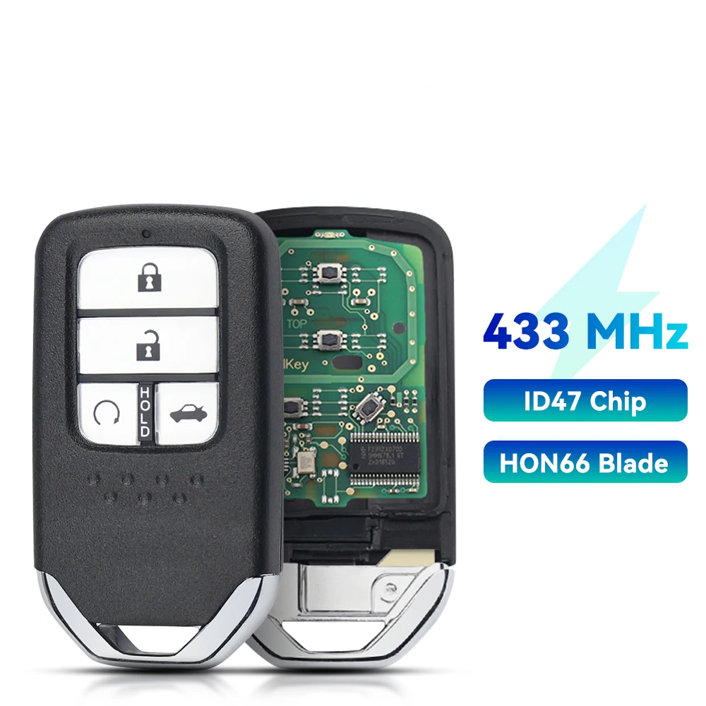 

KEYYOU для Honda Accord Piot CR-V Civic HRV 2016 2017 2018 2019 2020 MHz ID47 Chip KR5V2X 2/3/4/5/6/7BNT дистанционный смарт ключ-брелок