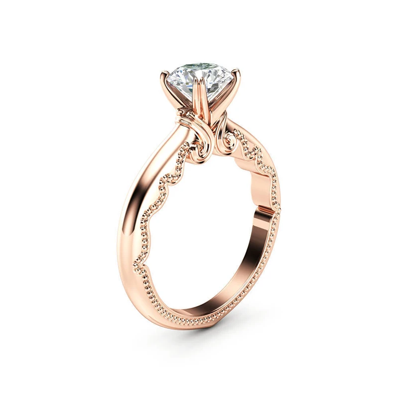 

smvp Real 14K Rose Gold Jewelry Diamond Ring for Women Bague Homme Gemstone Anillos Bijoux Femme Bizuteria Ring Jewelry Box