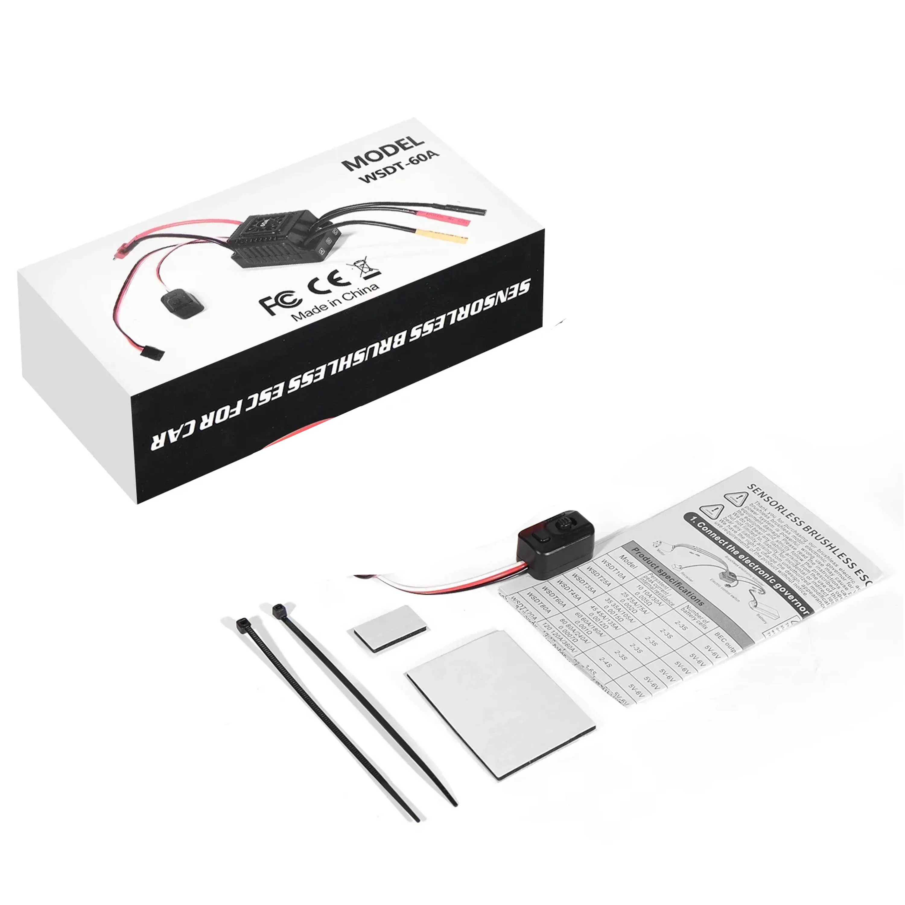 Фото NEEBRC 45A 60A Бесщеточный ESC, водонепроницаемый, пылезащищенный, T/XT60 2-3S для радиоуправляемых машин 1/10, краулеров, монстров, багги, внедорожных и шоссейных моделей Wltoys WPL №1