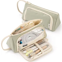 multi purpose pencil case with handle smooth zipper compartment design stationery storage bag portable pencil bag school supplie