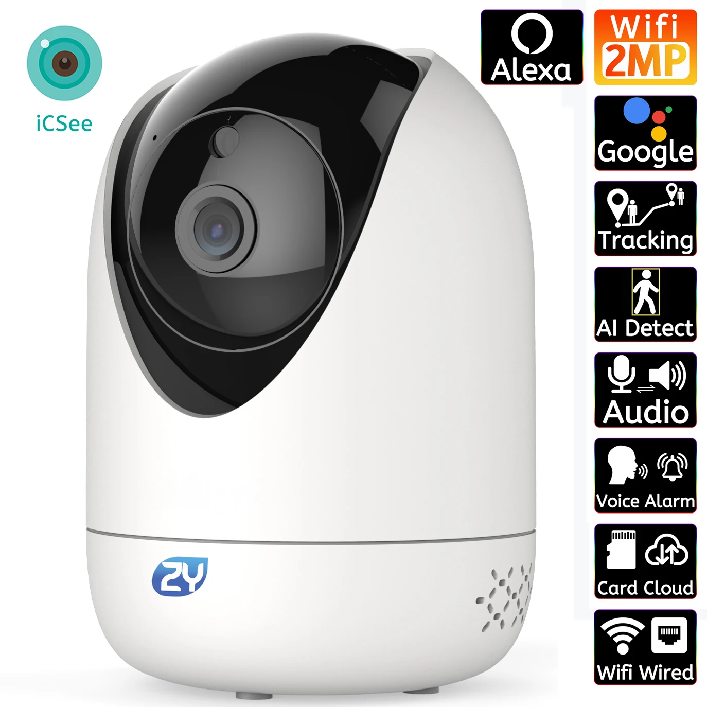 

1080P IP Camera WiFi Baby Monitor CCTV Home Security Camera Indoor Auto Tracking Audio Video Surveillance Camera Work with Alexa