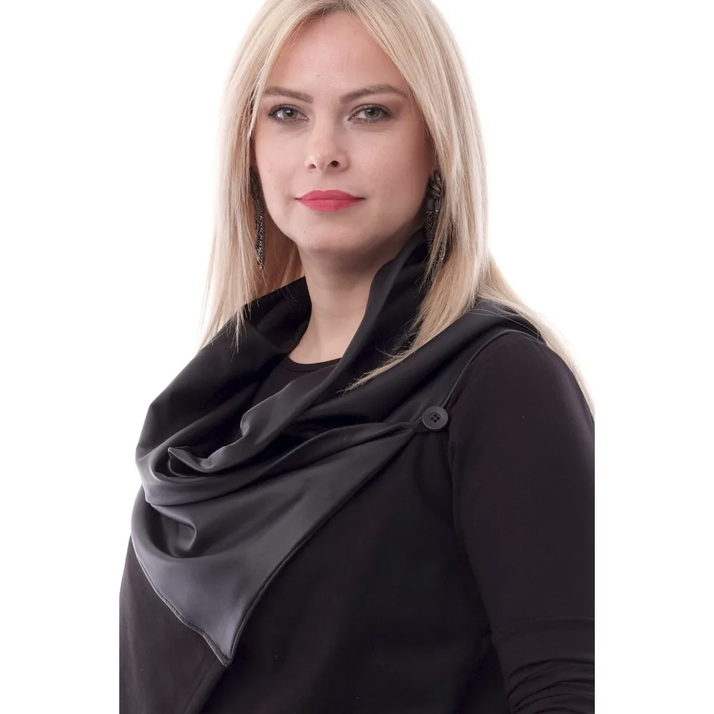 

Черный кожаный жилет с воротником Dorlie libasayl