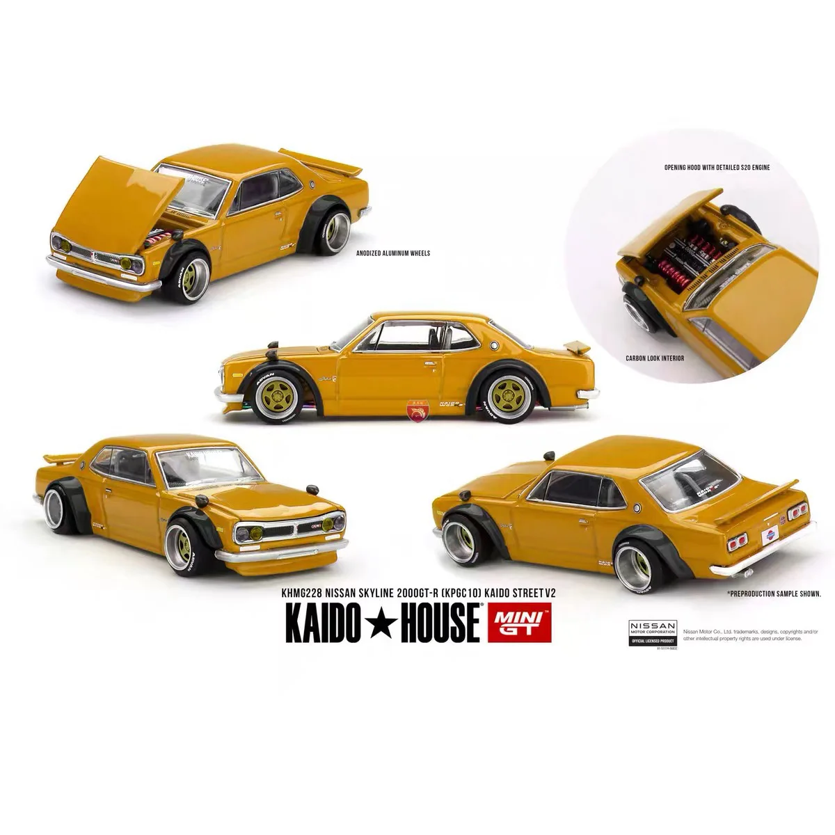 Фото MINIGT KAIDU HOUSE 1:64 GTR34/222 Sorod 226 Datsan 510/229 2000 GTR/228 Модель автомобиля из сплава, ограниченная коллекция №4