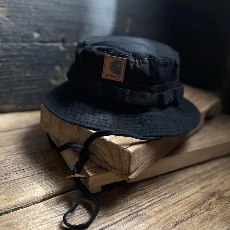 

Distressed fisherman hat with windproof tooling on both sides casual sun hats