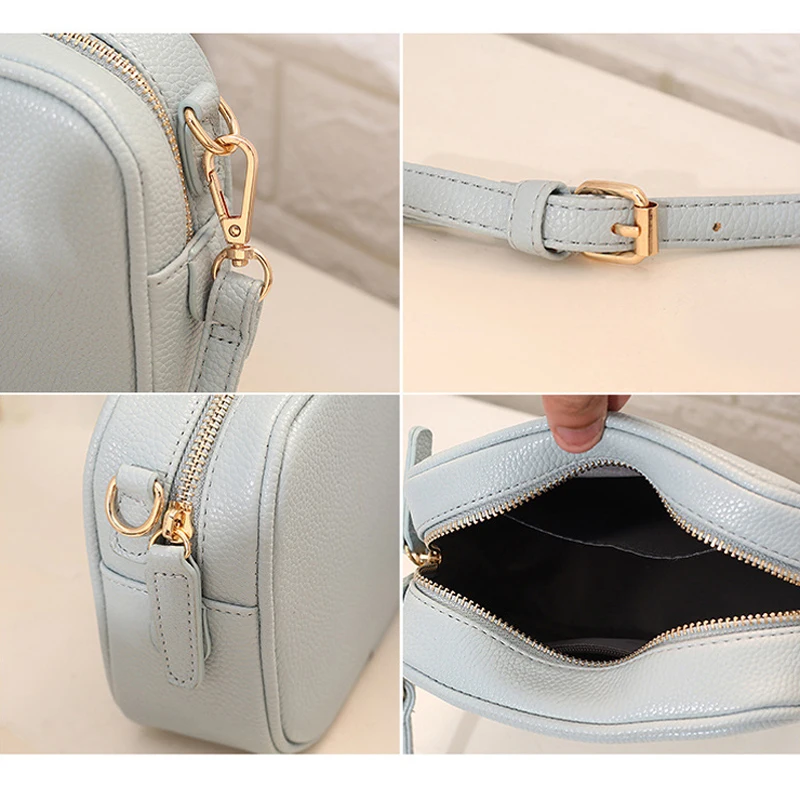 Fashion Shoulder Bags Women Purses Small Handbags Adjustable Strap Crossbody Solid Bag Ladies Daily Use Zipper PU Bags Wholesale