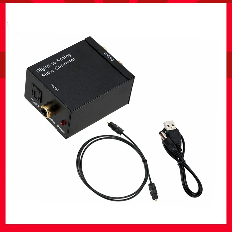 

USB DAC Digital To Analog Audio Converter RCA R/L Output Optical Digital Stereo Audio SPDIF Coaxial To Analog DAC USB