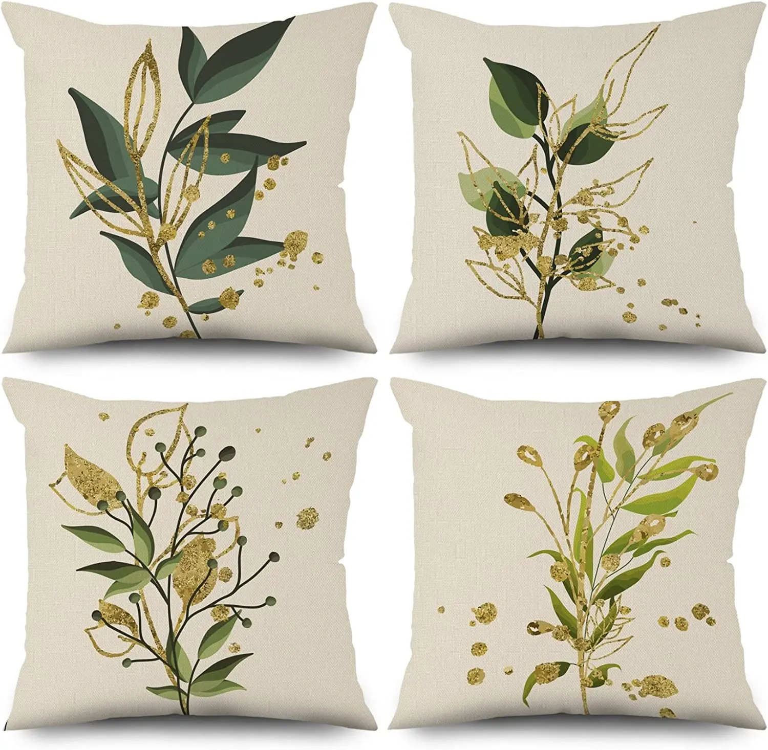 

Summer Tropical Green Leaves Flower Car Cushion Pillowcase Living Room Home Decoration Sofa Pillowcase Throw Pillows