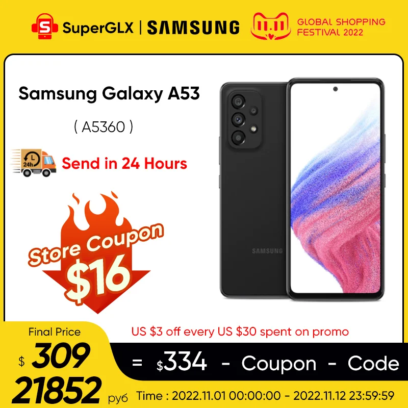 Ceny Oryginalny Samsung Galaxy A53 5G Smartphone Android Exynos 1280 Octa-core 120Hz Super AMOLED 5000mAh 25W Szybkie ładowanie Telefonu Komórkowego