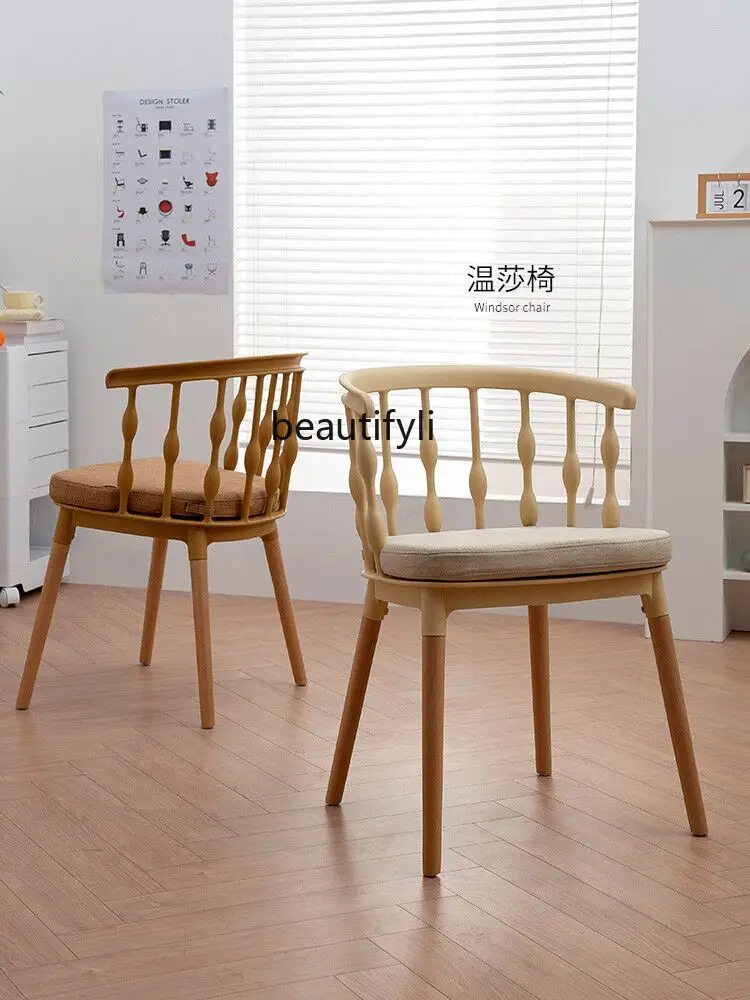 

Обеденный стул zqNordic, стул из твердой древесины, пластиковый туалетный стул, домашний стол, подлокотник, стул