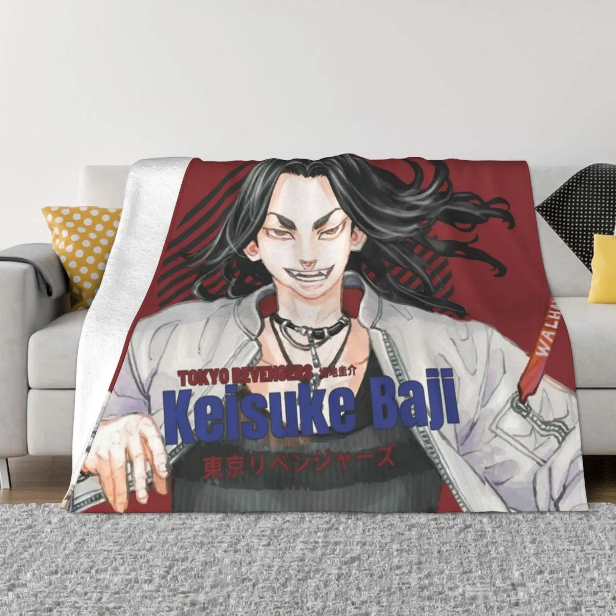 

Keisuke Baji Tokyo Revengers Blanket Coral Fleece Plush Anime Takemichi Hanagaki Throw Blankets for Home Couch Plush Thin Quilt